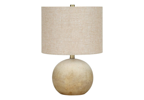 Monarch Specialties I 9718 LightingTable Lamp, Beige Concrete, Beige Shade, Contemporary
