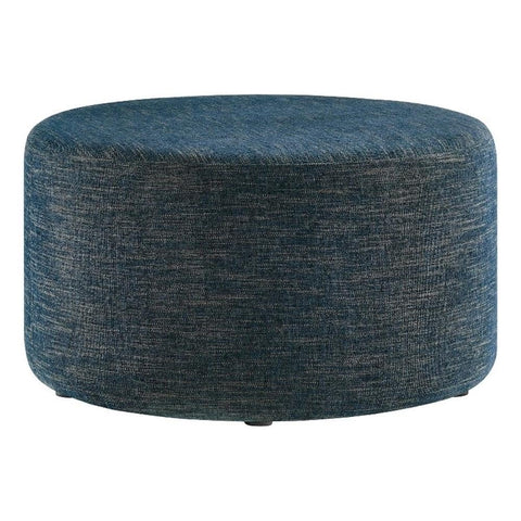 Modway Callum 29 Inch Round Ottoman in Heathered Weave Azure - Heathered Woven Fabric - Versatile Upholstered Coffee Table and Footrest - Couch Ottoman - Living Room Accent Table