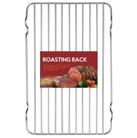 HIC Kitchen Roasting Baking Broiler Rack, Chrome-Plated Steel, Holds Smaller Food Securely, 12 x 7.75 x 1.5-Inches