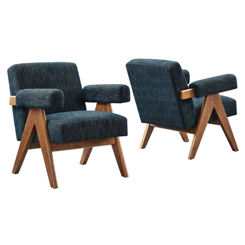 Modway EEI-6704-HEA Lyra Fabric Armchair - Set of 2, Azure Fabric