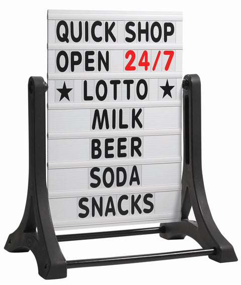 Aarco Products 36"H x 24"W Frameless Double Sided Sidewalk Sign with Changeable Letterboard and Set of 354 Characters