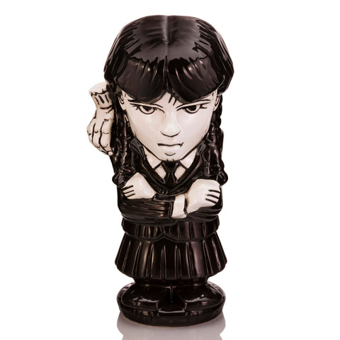 Geeki Tikis the Addams Family Wednesday Ceramic Mug, Handcrafted Bpa-Free Ceramic Drinkware, Featuring Wednesday Addams & Thing, 11oz