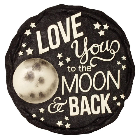 Spoontiques - Garden Décor - Moon & Back Stepping Stone - Decorative Stone for Garden