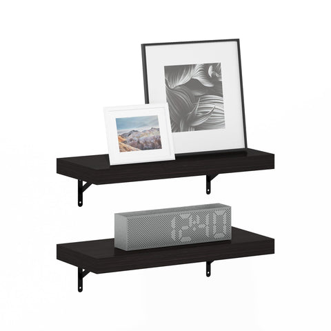 Furinno Tanna Floating Shelves for Wall Set of 2, 22-Inch Wall Shelf, Triple Thick Floating Mounted Shelf, for Bathroom, Home Office, Living Room, Tobacco Oak