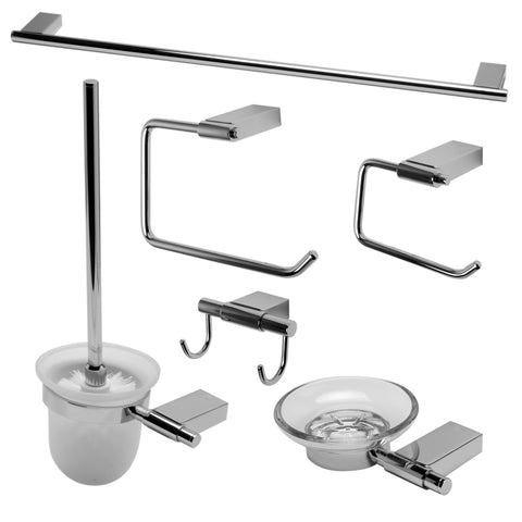 ALFI brand AB9515-PC Matching Bathroom Accessory Set (6 Piece), Polished Chrome