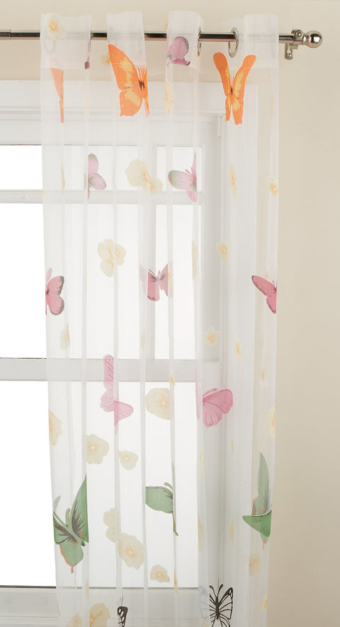 Dolce Mela Sheer Curtains Brazilian Butterflies - DMC492