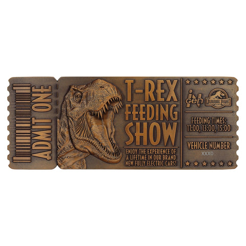 Fanattik Jurassic Park Feeding Show Ticket Limited Edition Embossed Metal Replica