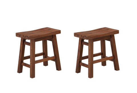 Boraam Sonoma Backless Saddle Dining Height Stool - Chestnut Wire-Brush - Set of 2