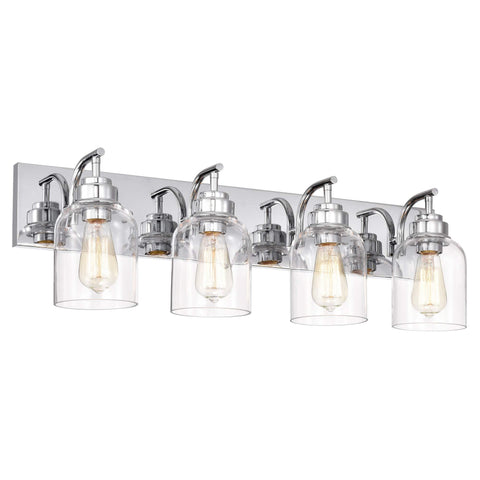 Benjara CH2R128CM30-BL4 Thierry Transitional 4 Light Bath Vanity Fixture 30 " Wide, Chrome