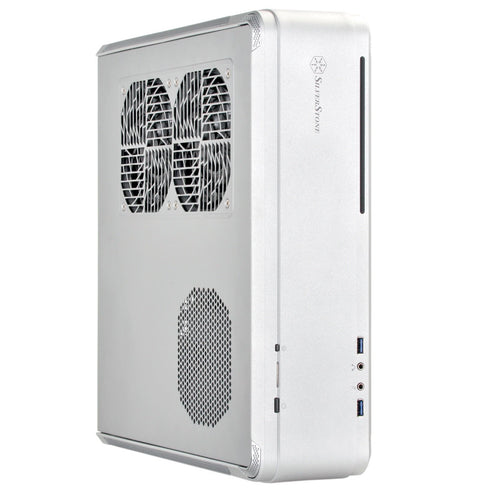 Silverstone Technology Fortress Z Aluminum Unibody Mini-ITX/DTX Small Form Factor SFX Computer Case with PCI-E Riser and Custom Low Profile Fans FTZ01S Silver