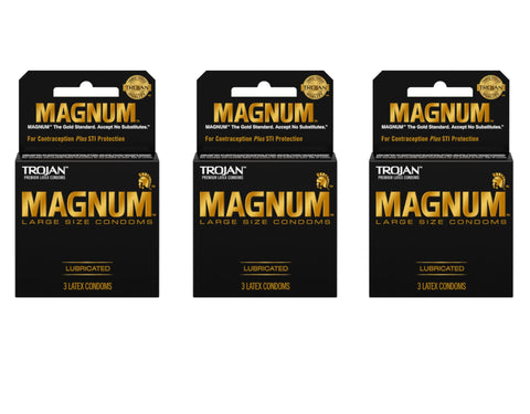 Trojan Magnum Lubricated Premium Latex Condoms 3 ct