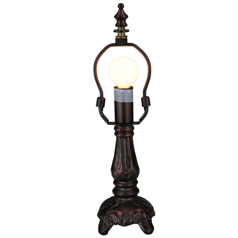Meyda Tiffany 10640 Traditional One Light Table Base from Mini Footed Collection Dark Finish, 4.00 inches, Mahogany Bronze