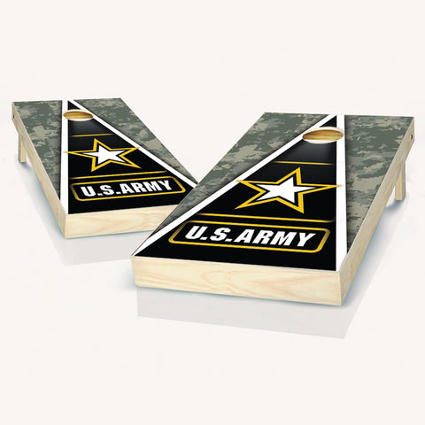 Skip's Garage US Army Cornhole Set - 2x4 Boards (All Weather Bags) - Include Case + Edge Lights + Score