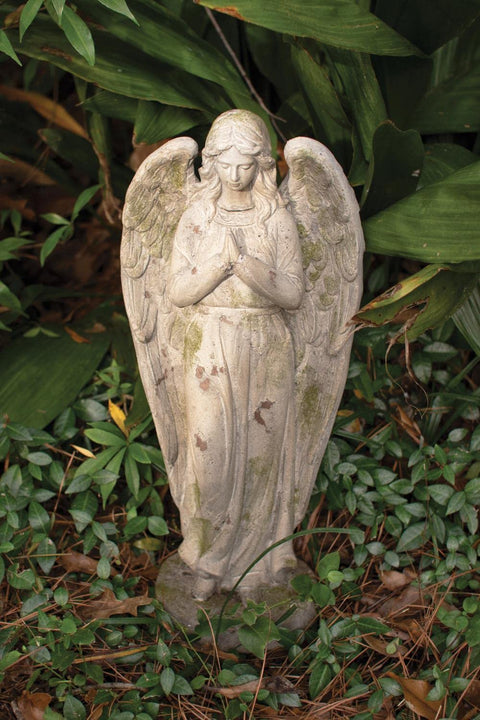 Kalalou CHE1431 Faux Concrete Angel Yard Art, 21.5-inch Height