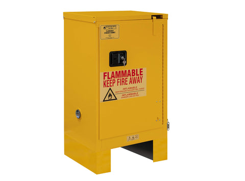 Durham 1012SL-50 Flammable Safety Cabinet with 1 Self Closing Door and Legs, 23" x 18" x 42-3/8", 12 gal Capacity, Yellow