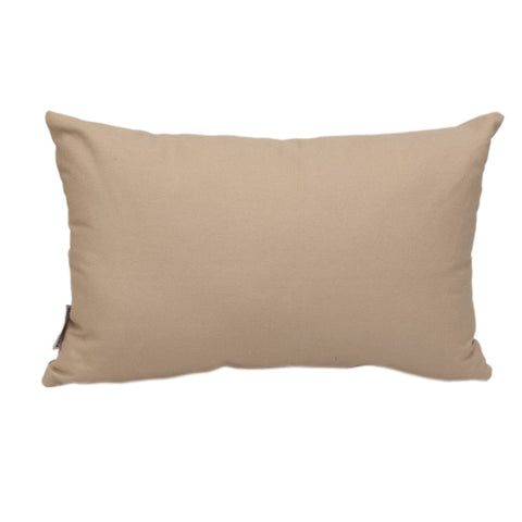 Parkland Collection Transitional Solid Beige Rectangle 18" x 12" Cotton Pillow