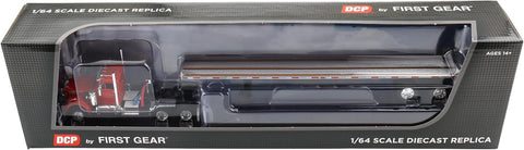 First Gear DCP 1/64 White Western Star Day Cab with 48ft Utility Flatbed Trailer, Viper Red 60-2093
