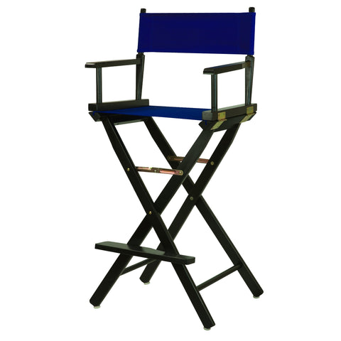 Casual Home 30" Director's Chair Black Frame-with Royal Blue Canvas, Bar Height