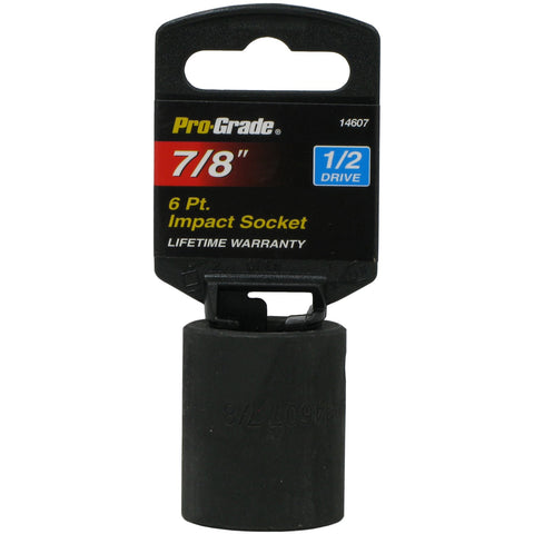Pro Grade 14607-7/8" Impact Socket 1/2" Drive 6 PT SAE