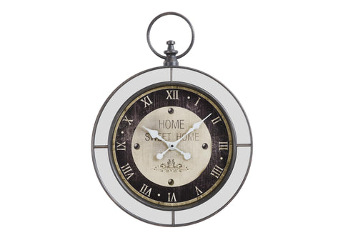 Monarch Specialties I 9091 Clocks, 18" Round, Wall Clock, Brown, Mirror, Transitional