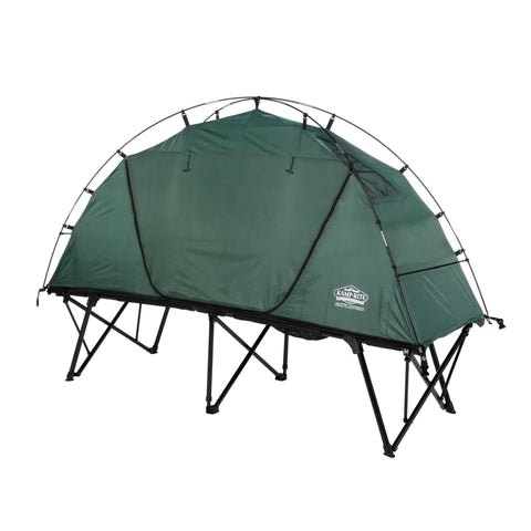 Kamp-Rite OCTC Extra Large Elevated Collapsible Compact 1 Person Tent Cot, 3 in 1 Sleeping Tent Cot with Roller Bag and Rain Fly, Easy Setup, Green