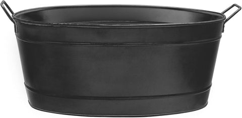 Achla Designs Black Oval Galvanized Steel Tub