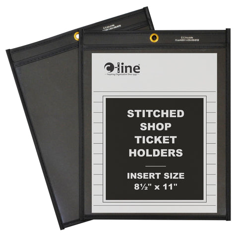 C-Line Shop Ticket Holders, Stitched, One Side Clear, 8-1/2" x 11", Box of 25 (45911)