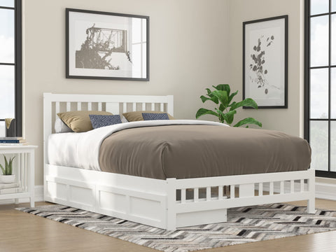 Tahoe Queen Bed with Footboard and 2 Drawers in White