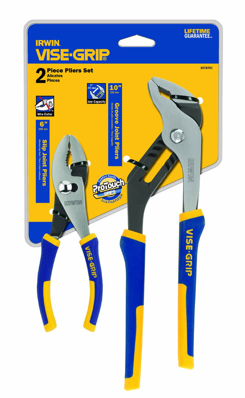IRWIN Tools VISE-GRIP Pliers Set, 6-Inch Slip Joint and 10-Inch Groove Joint (2078701)
