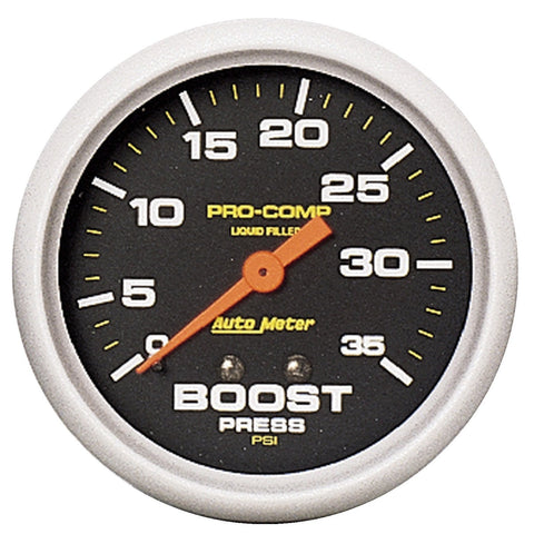 Auto Meter 5404 Pro-Comp Liquid-Filled Mechanical Boost Gauge, 2.625 in.