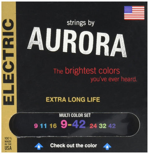 Aurora Strings AURMULTI9-42 Premium Nickel Plated Electric Guitar Strings, Light