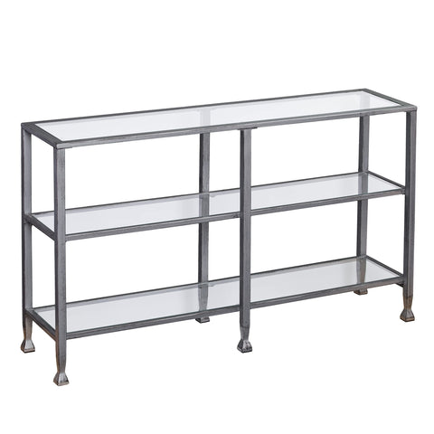 Jaymes Metal/Glass 3-Tier Console Table/Media Stand - Silver
