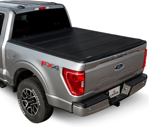 LEER HF650M Quad-Folding Tonneau Cover, Fits 2017-2026 Ford Super Duty with 6'9" Truck Bed