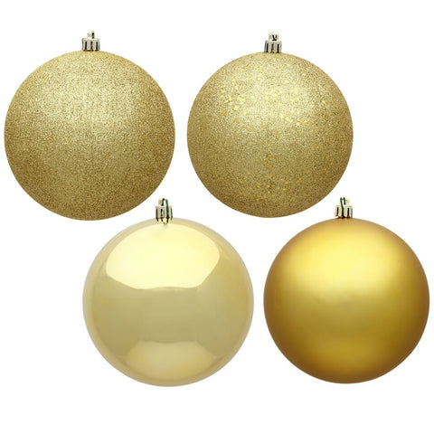 Vickerman 2.75" Gold 4-Finish Ball Ornament Assortment, 20 per Box