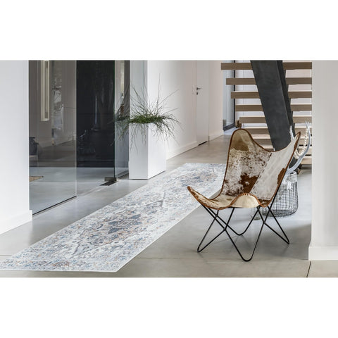 Rizzy Home Alora Decor Lavish 2'7"x8' Medallion Beige/Gray/Rust/Blue Power-Loomed Area Rug
