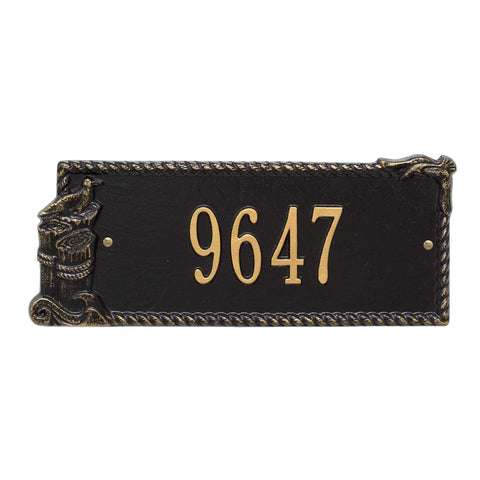 Seagull Rectangle Plaque in Black and Gold