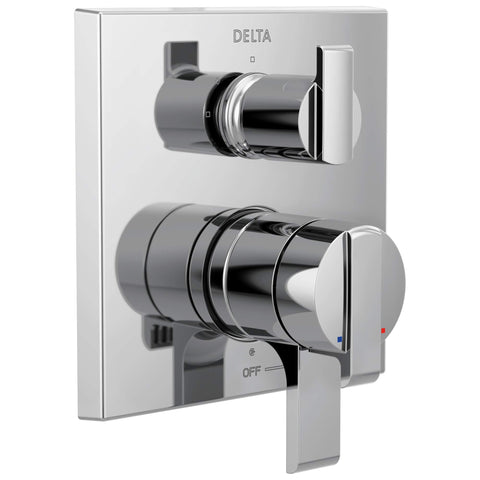 Delta Faucet Ara 17 Series Dual-Function Shower Handle Valve Trim Kit with 3-Setting Integrated Diverter, Chrome T27867 (Valve Not Included)