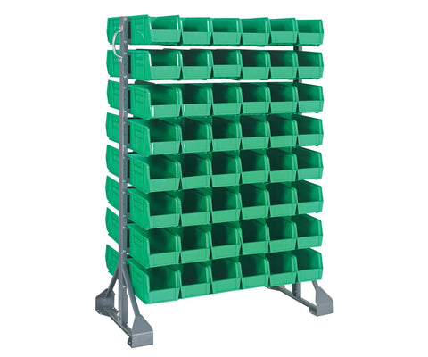 Quantum Storage Systems QRU-16D-230-96GN Double Sided Rail Systems Complete Package with Bins, 36”L x 20”W x 53”H Green