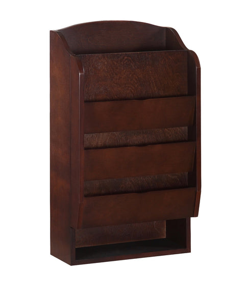 Door Entry Organizer with Mail Sorter in Mahogany