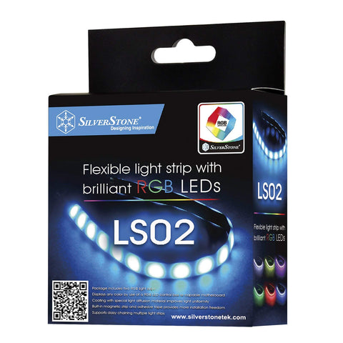 SilverStone Technology RGB LED Light Strip 2 Pack for ASUS AURA SYNC / MSI Mystic Light Sync / ASROCK AURA RGB / BIOSTAR RACING and Others LS02