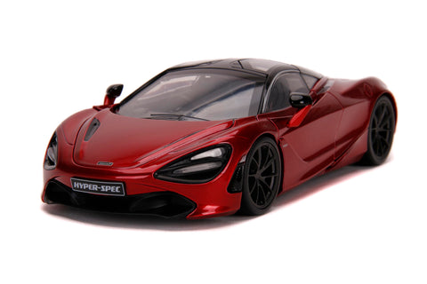 Jada Toys McLaren 720S Candy Red with Black Top Hyper-Spec 1/24 Diecast Model Car 32275