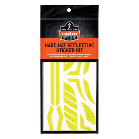 Ergodyne Skullerz 8961 Reflective Hard Hat Stickers, Safety Helmet Strips, Hard Hat Accessories Adhesive Sticker Decal Kit