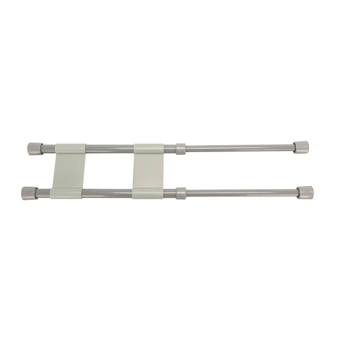 Camco 17" Double RV Cupboard Bar, Holds Food and Drinks in Place During Travel, Prevents Messy Spills, Extends Between 10" and 17" - Gray (44095)