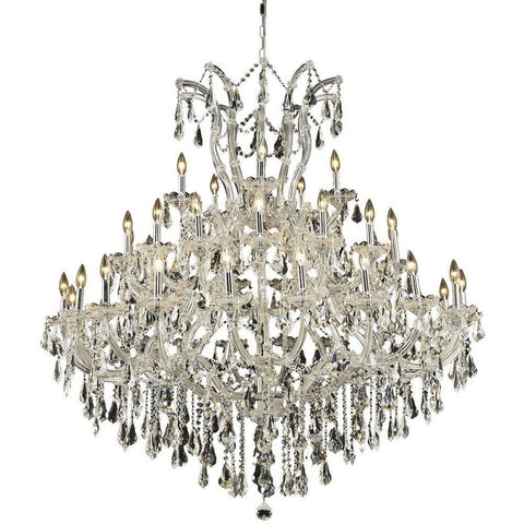 Elegant Lighting 2801G52C/RC Royal Cut Clear Crystal Maria Theresa 41-Light, Three-Tier Crystal Chandelier, Finished in Chrome with Clear Crystals