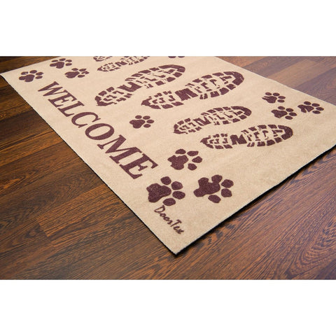 P-Tex Porch Utility Pet Indoor Entrance Mat 24" x 39" Welcome Mat with Boots Design