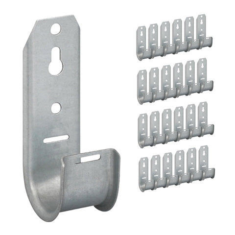 ICC 1-5/16-Inch Wall Mount J-Hook – 25-Pack, Cable Support 1-5/6" J Hooks Without Retainer Clips, Galvanized Steel with Zinc Finish – for Structured Cabling and Cable Management