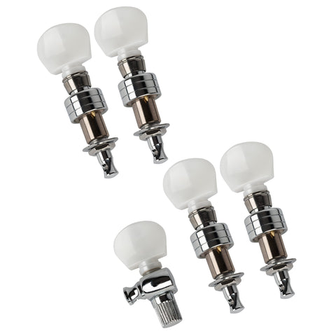 Ortega Guitars Professional 5-String Banjo Friction Tuning Pegs Chrome w/White ABS Buttons (OTMBJDC-CR)