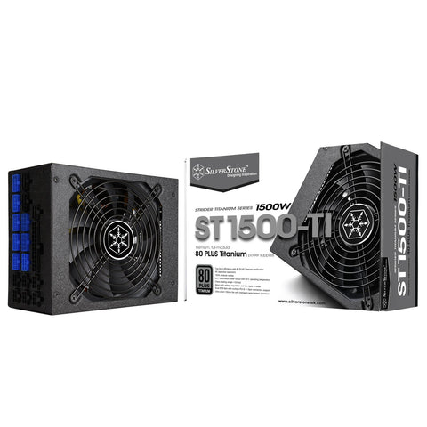 Silverstone Strider ST1500-TI, 80 Plus Titanium 1500W Fully Modular ATX/PS2 Power Supply, 12VHPWR Cable Included, SST-ST1500-TI