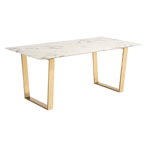 Atlas Dining Table White & Gold
