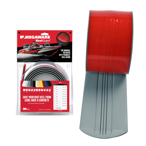 MEGAWARE KEELGUARD USA-Made, Original DIY Keel Guard, 5-Inch Wide, 4-12ft Sizes, 11 Colors, Complete Install Kit with Primer, Hull Protector, for Fiberglass and Some Aluminum Boats (Gray)